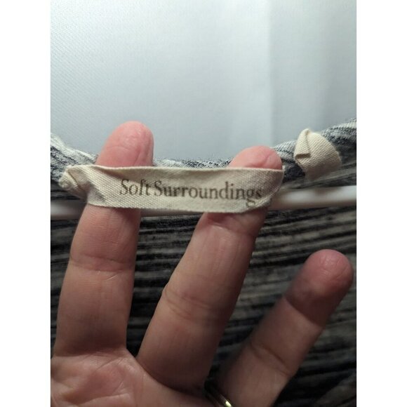 SOFT SURROUNDINGS Waldport Tunic Top Blouse Shirt Gray Marled Long Size Small - Picture 8 of 16